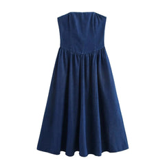 Aiertu  -  Solid Slimming Dresses for Women Strapless Sleeveless High Waist Temperament Minimalist Dress Female Aiertu