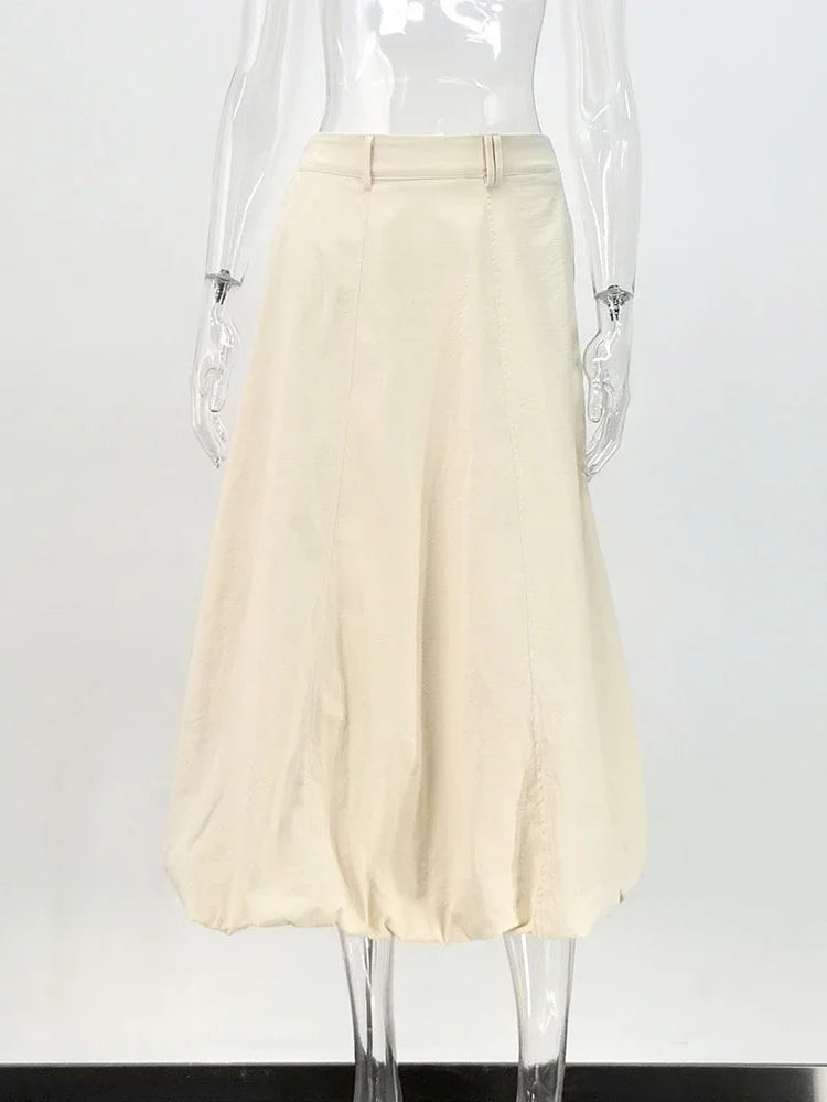 Aiertu  -  Vintage Casual Skirts For Women's Winter High Waist Casual Loose Long Skirt Female Party Solid Street Basic Skirts Aiertu