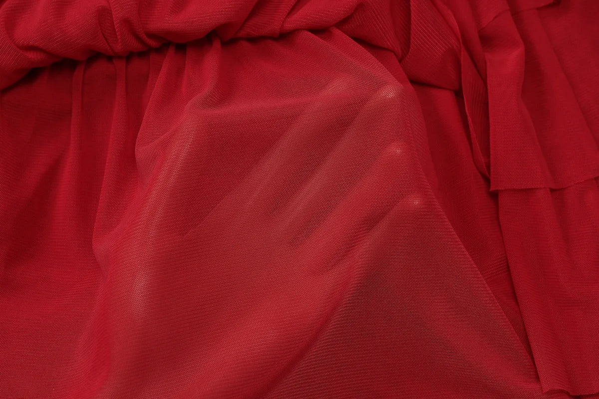 Aiertu  -  Woman Clothes Strapless Ruffles Short Wrap Dress Red Streetwear 2026 Summer Sleeveless Backless Ruched Party Night Club Dresses Aiertu