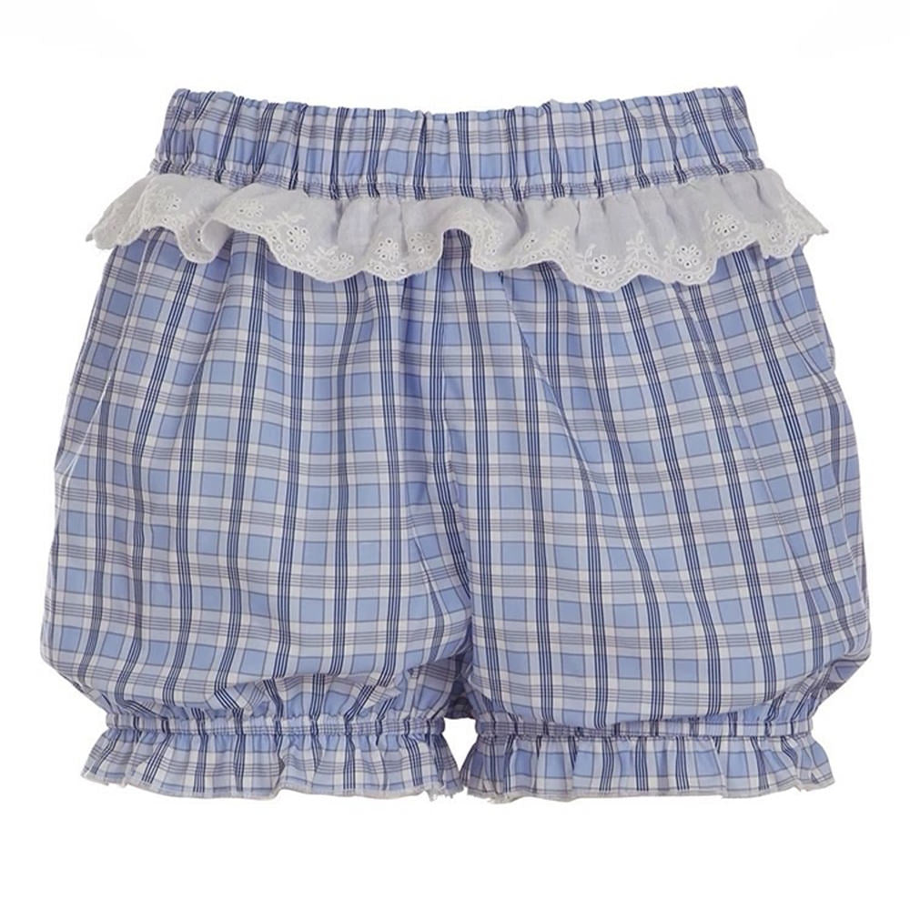 Aiertu  Gingham Frill Trim Shorts Aiertu