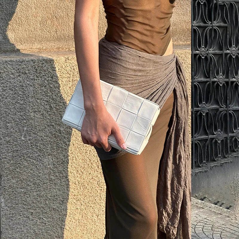 Aiertu  -  Fashion One Shoulder Maxi Dress Club Outfits Sleeveless Hot See Through Wrap Dresses Sexy Cut Out Vestido Clothes Aiertu