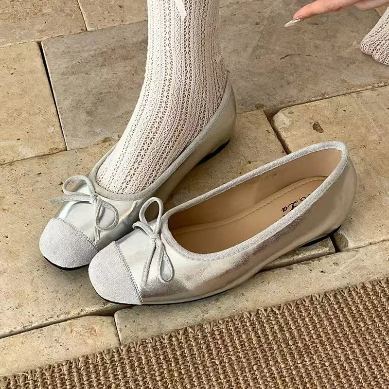 Aiertu  -  Bow Women Ballet Flats Shoes Casual Shallow Loafers Shoes Elegant Women's Sandals 2025 Summer Comfort Sneakers New Woman Shoes Aiertu