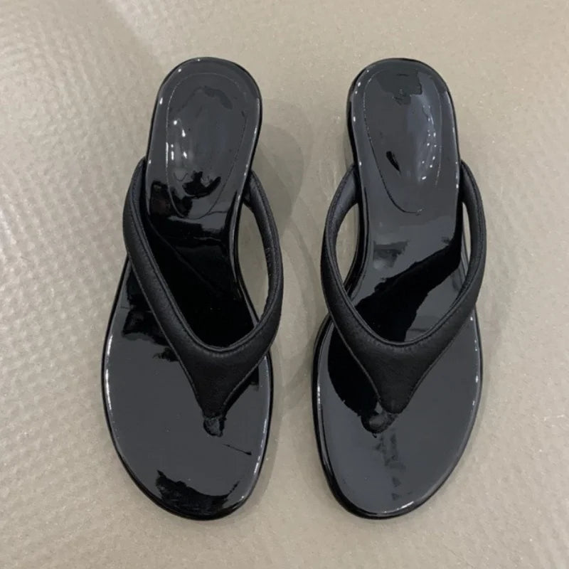 Aiertu  -  Fashion Women Flip Flops Summer Beach Wedges Heel Slippers Ladies Casual Sandals Comfy Vacation Dress Platform Slippers Aiertu