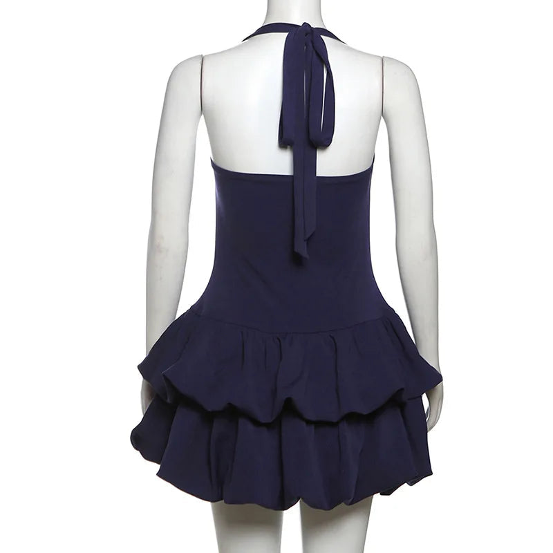 Aiertu  -  Sexy Backless Spring Mini Dress Women Square Collar Patchwork Bandeau Fashion Solid 2025 New Dress Female Bodycon Dress Aiertu