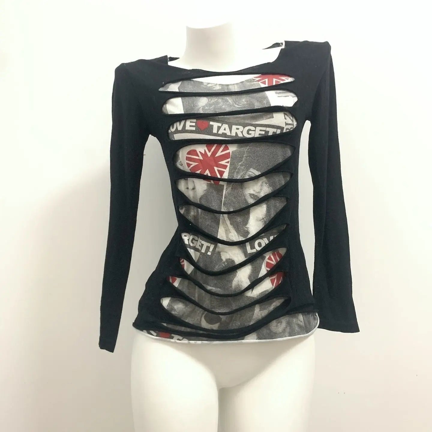 Aiertu  -  Fake Two Vintage Spicy Girl Slim Long Sleeves Tees for Woman American Y2k Retro T-shirts Subculture Punk Grunge Harajuku Tops Aiertu