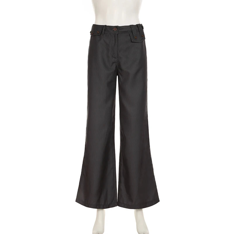 Aiertu  Vintage Striped Casual Pants for Women Y2K Aesthetic Fashion Chic Trousers Casual Streetwear 90s Bottoms Aiertu