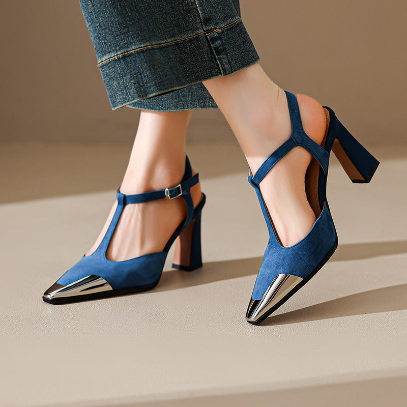 Aiertu  -  New Women Pumps Shoes High Heel Genuine Leather Fashion Casual Summer Sexy Square Toe Office Shoes Sandal Party Woman 34-41 Aiertu