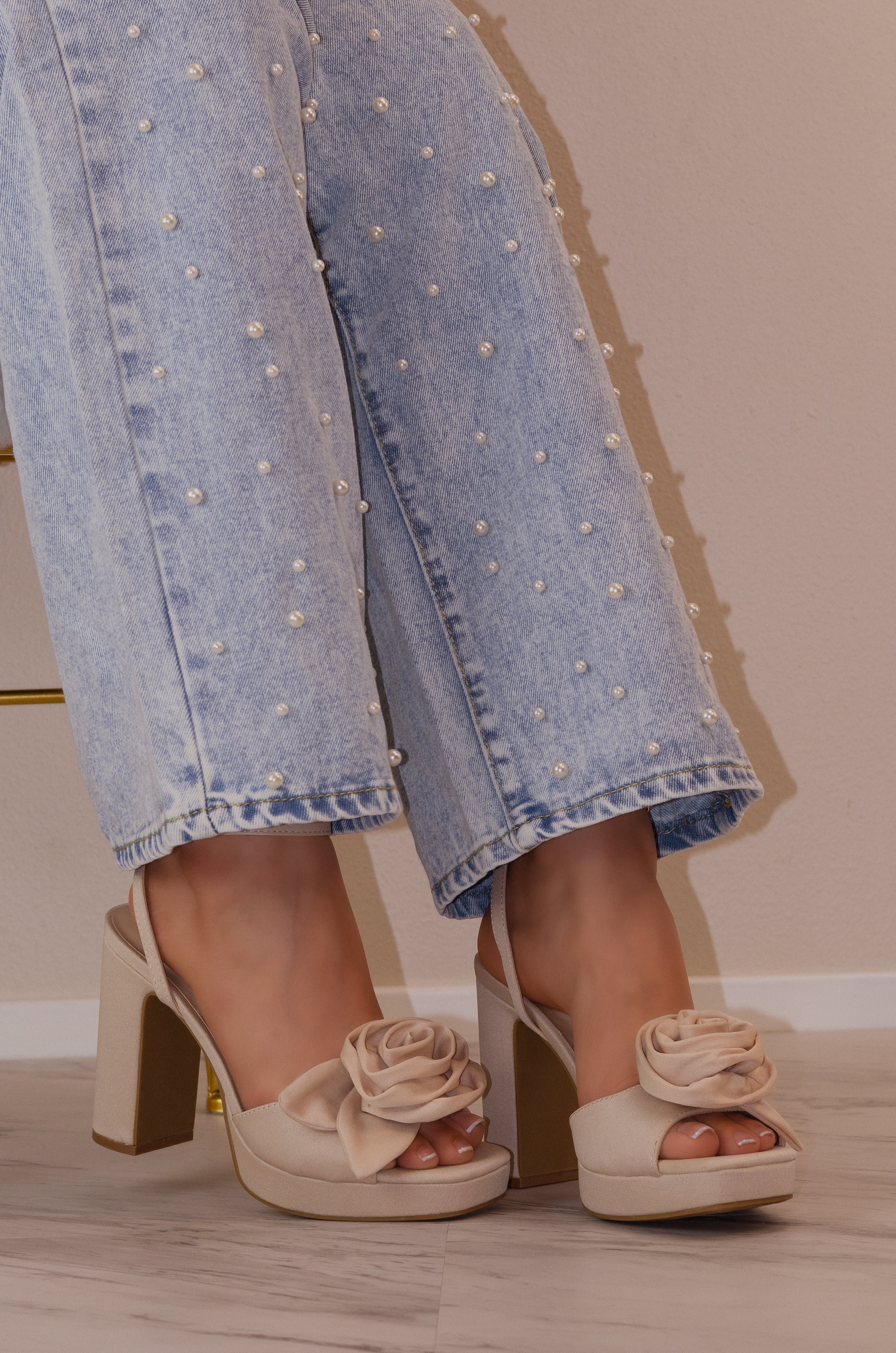 Aiertu  Dallas - Peep Toe Platform Block High Heels Aiertu