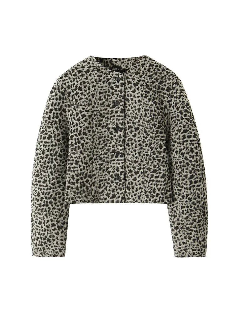 Aiertu  -  Women Fashion Printed Single Breasted Jackets Vintage O-Neck Long Sleeves Female Chic Lady Outfits Aiertu