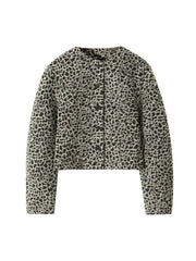 Aiertu  -  Women Fashion Printed Single Breasted Jackets Vintage O-Neck Long Sleeves Female Chic Lady Outfits Aiertu