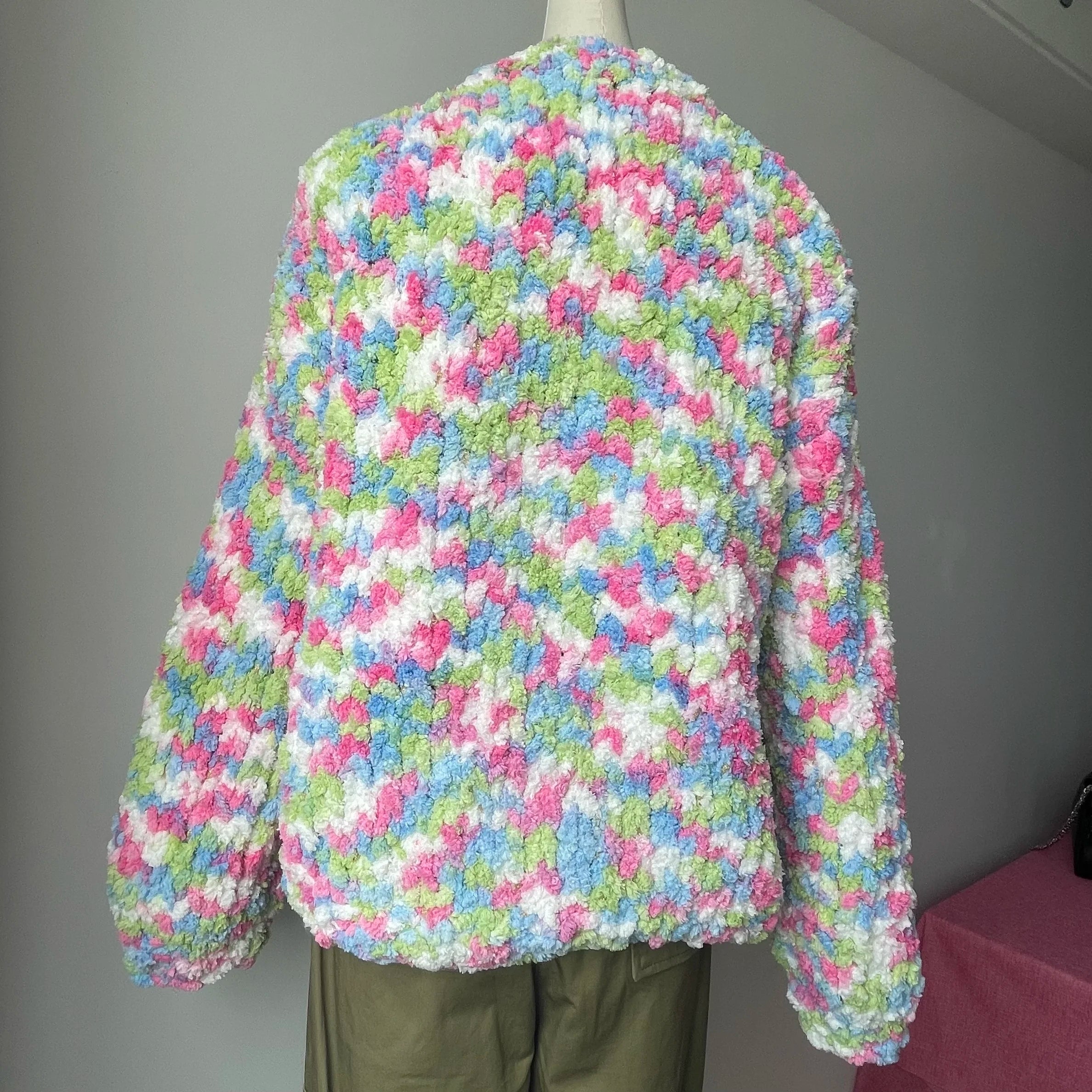 Aiertu  -  Chunky Needle Stick Hand Knit Cardigan Jacket Multi Color Soft Sweater Button Jumper Autumn/Winter Women Knitwear Outerwear Aiertu