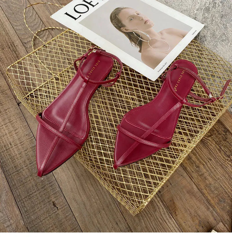 Aiertu  -   Summer New Minimalist Design Fashion All-match Flat Sandals European and American Model Style Women's Shoes Aiertu