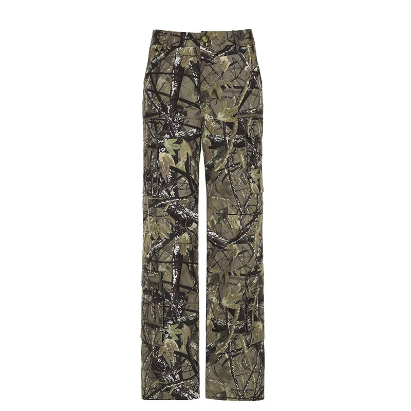 Aiertu  -  Y2K Fashion Camouflage Pants Women Autumn Vintage Harajuku Straight Trousers Grunge Style Joggers Streetwear Outfits Aiertu