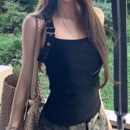 Aiertu  Streetwear Vintage Fairy Solid Backless Tank Tops 2025 Summer Women Y2k Aesthetic Cropped Camisole Harajuku Grunge Bodycon Tanks Aiertu