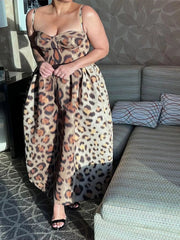 Aiertu  -  Women Sexy Leopard Print Wrapped Chest Long Dress Elegant Backless Pleated Hem High Waist Dresses 2026 New Lady Party Robes Aiertu