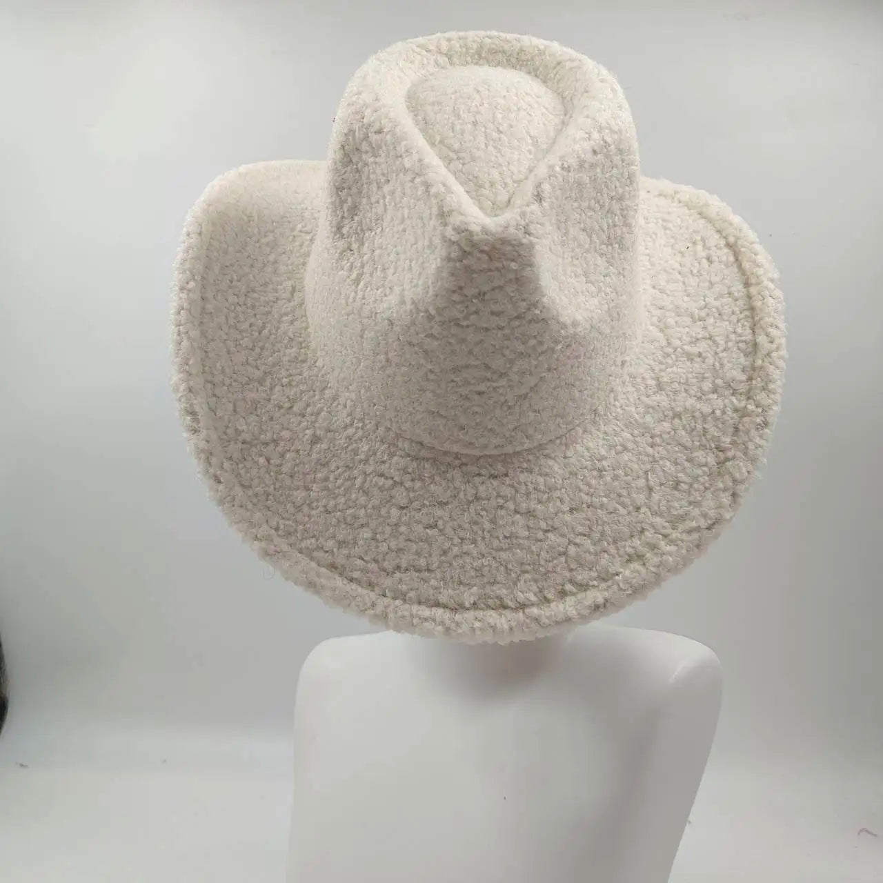 Aiertu  -  Fedora Hat Emerald Green Plush Cowboy Hat Material New Jazz Hat European and American Fashion Hat Big Brim Hat Aiertu