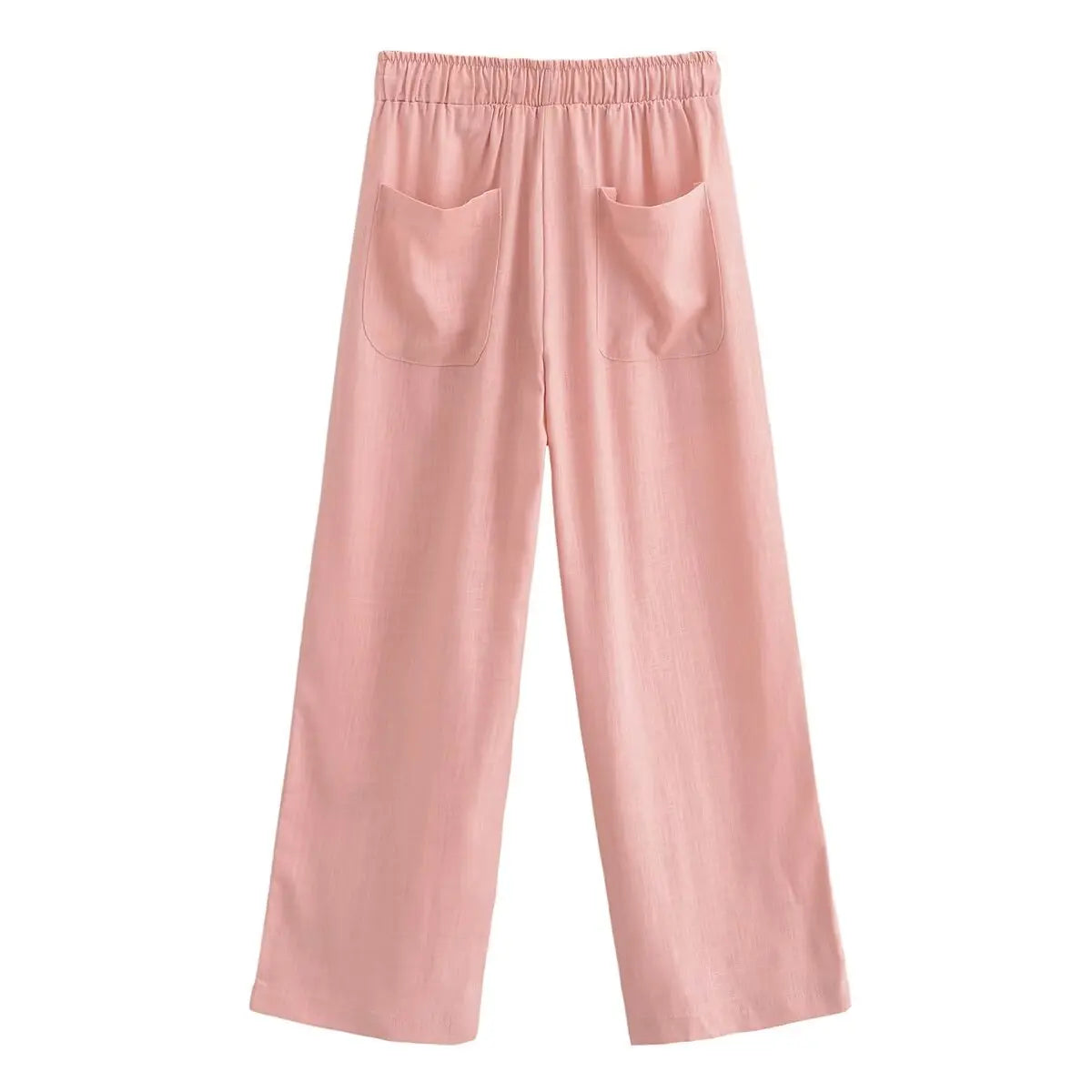 Aiertu  -  American hottie elastic high-waisted straight casual pants for women summer new linen blended bloomers Aiertu