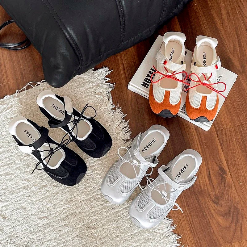 Aiertu  -  Women Shoes Sneakers Casual Flats Canvas Shoes Lace Up Summer Trend Dress Zapatos Mujer Breathable Shallow New Ladies Shoes Aiertu
