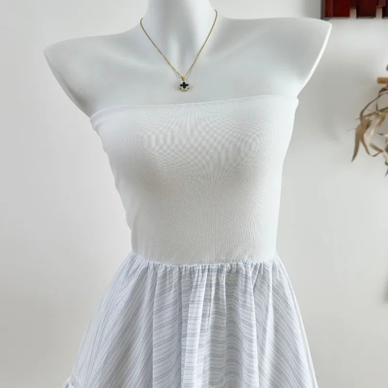 Aiertu  -  Pure Sexy Irregular Strapless Top Women's Summer Slim Fit A-line Tank Top Fashion Female Clothes Aiertu