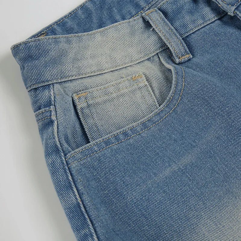 Aiertu  -  Blue Denim Shorts Woman Low Rise Baggy Jeans Streetwear Woman Summer Bottoms P77-DZ37 Aiertu