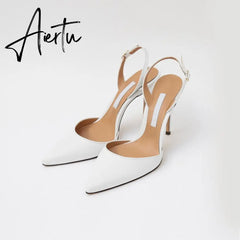 Aiertu 6CM 8CM 10CM SANDALS WOMEN Fine with pointed toe with fashion Europe and America wild summer women Aiertu