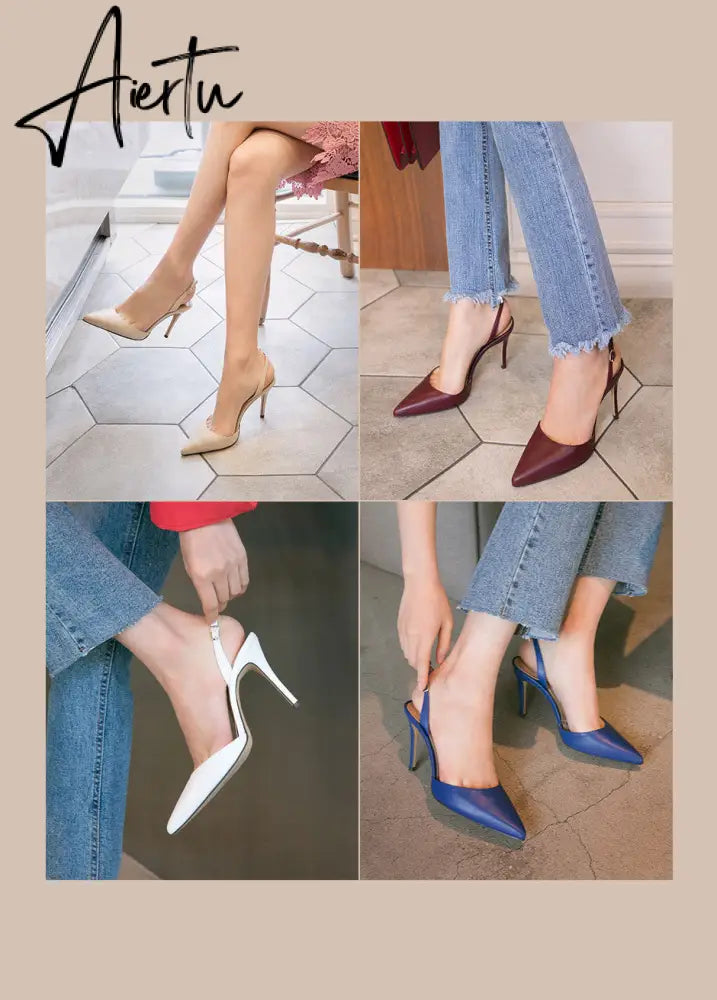Aiertu 6CM 8CM 10CM SANDALS WOMEN Fine with pointed toe with fashion Europe and America wild summer women Aiertu