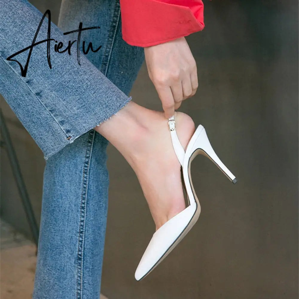 Aiertu 6CM 8CM 10CM SANDALS WOMEN Fine with pointed toe with fashion Europe and America wild summer women Aiertu