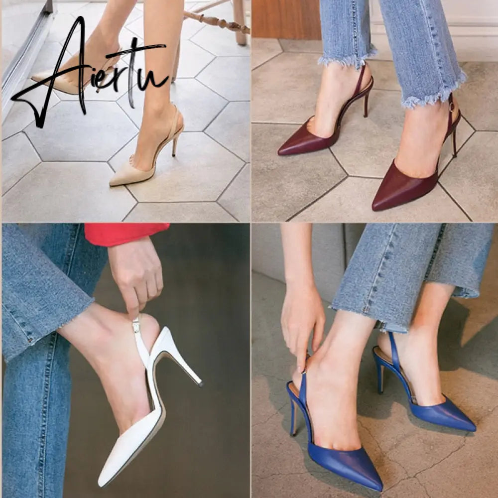 Aiertu 6CM 8CM 10CM SANDALS WOMEN Fine with pointed toe with fashion Europe and America wild summer women Aiertu