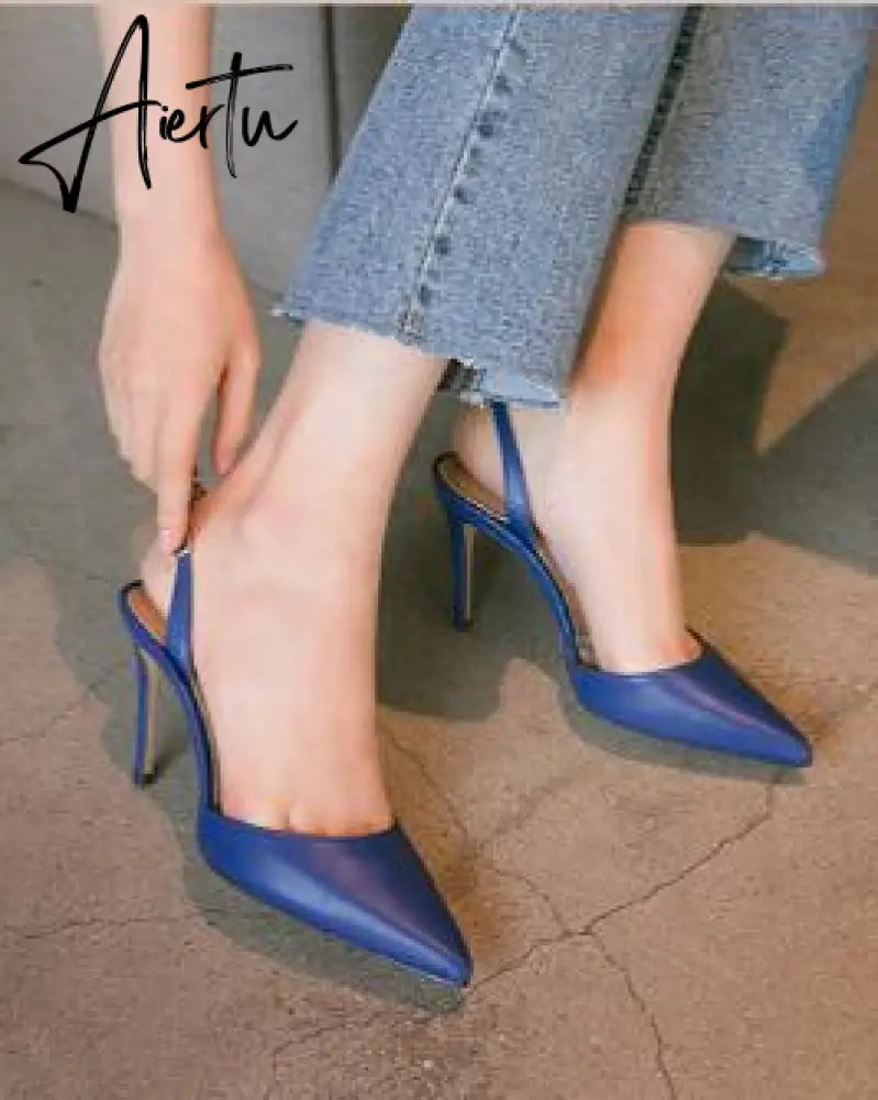 Aiertu 6CM 8CM 10CM SANDALS WOMEN Fine with pointed toe with fashion Europe and America wild summer women Aiertu