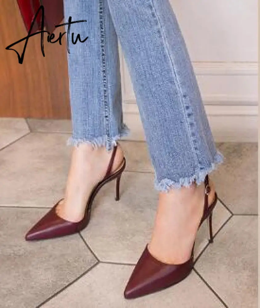 Aiertu 6CM 8CM 10CM SANDALS WOMEN Fine with pointed toe with fashion Europe and America wild summer women Aiertu
