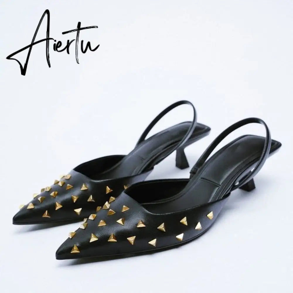 Aiertu African Party Shoe and Bag Set Sexy Heels Shallow Mouth Pointed Pumps Lace-Up Sandals Ladies Slip On Golden Crossdressers Beige Aiertu