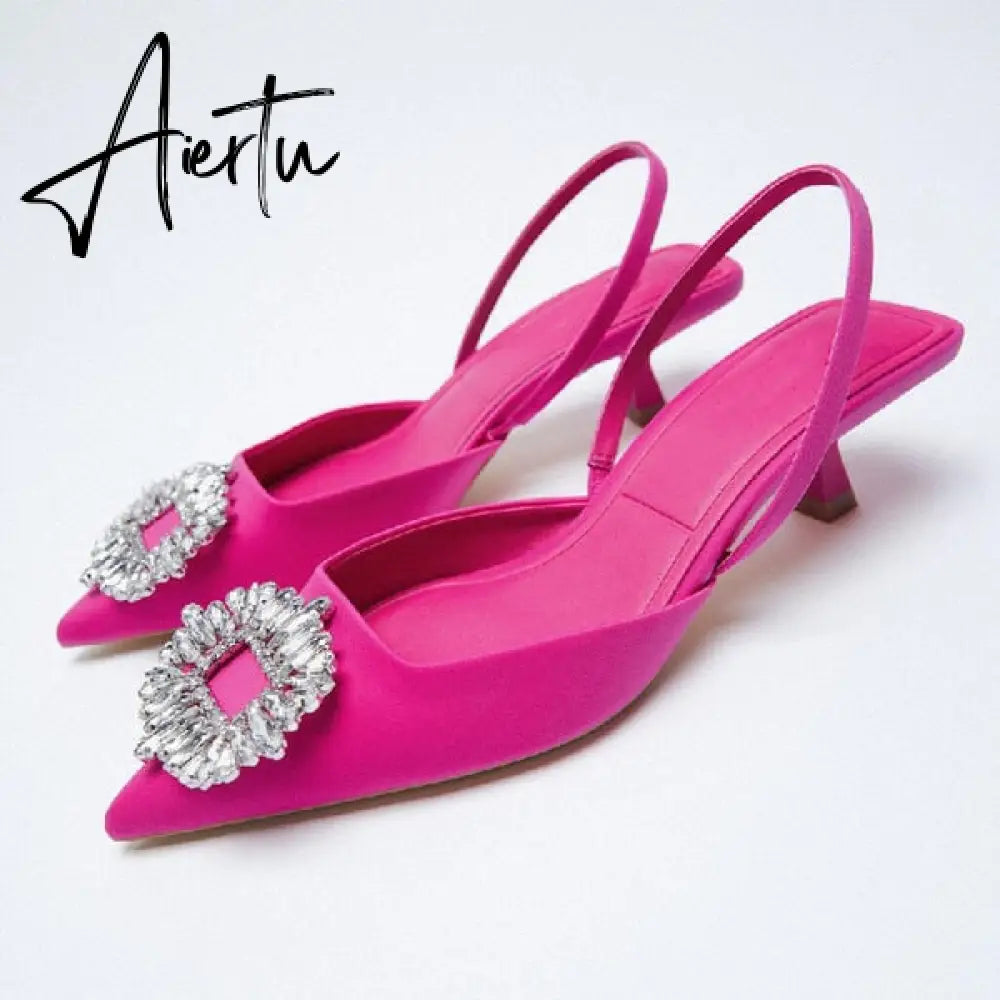 Aiertu African Party Shoe and Bag Set Sexy Heels Shallow Mouth Pointed Pumps Lace-Up Sandals Ladies Slip On Golden Crossdressers Beige Aiertu