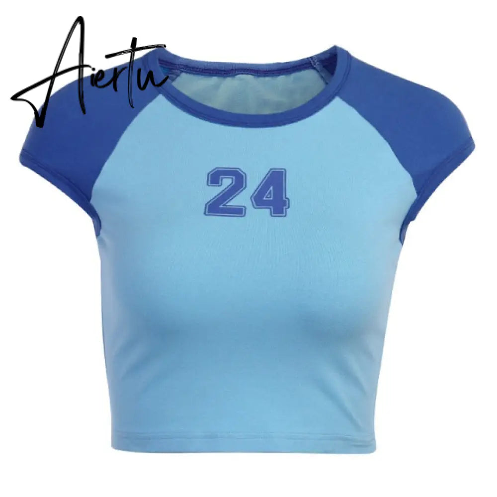 Aiertu Angel Printed Short Sleeve Crop Top T Shirt Women Summer Clothes Cute Print T-shirt Ladie Streetwear Tee Shirt Aiertu