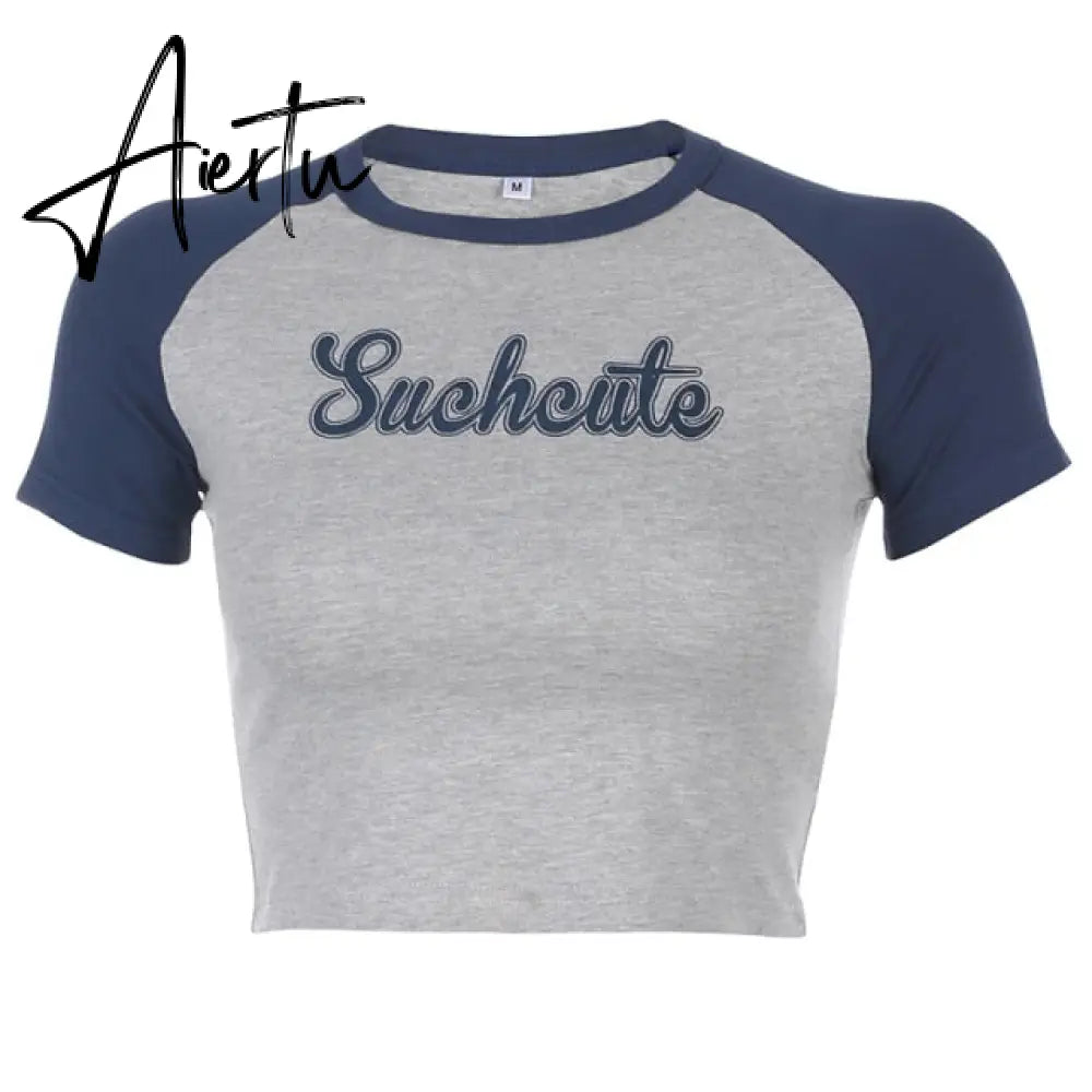 Aiertu Angel Printed Short Sleeve Crop Top T Shirt Women Summer Clothes Cute Print T-shirt Ladie Streetwear Tee Shirt Aiertu