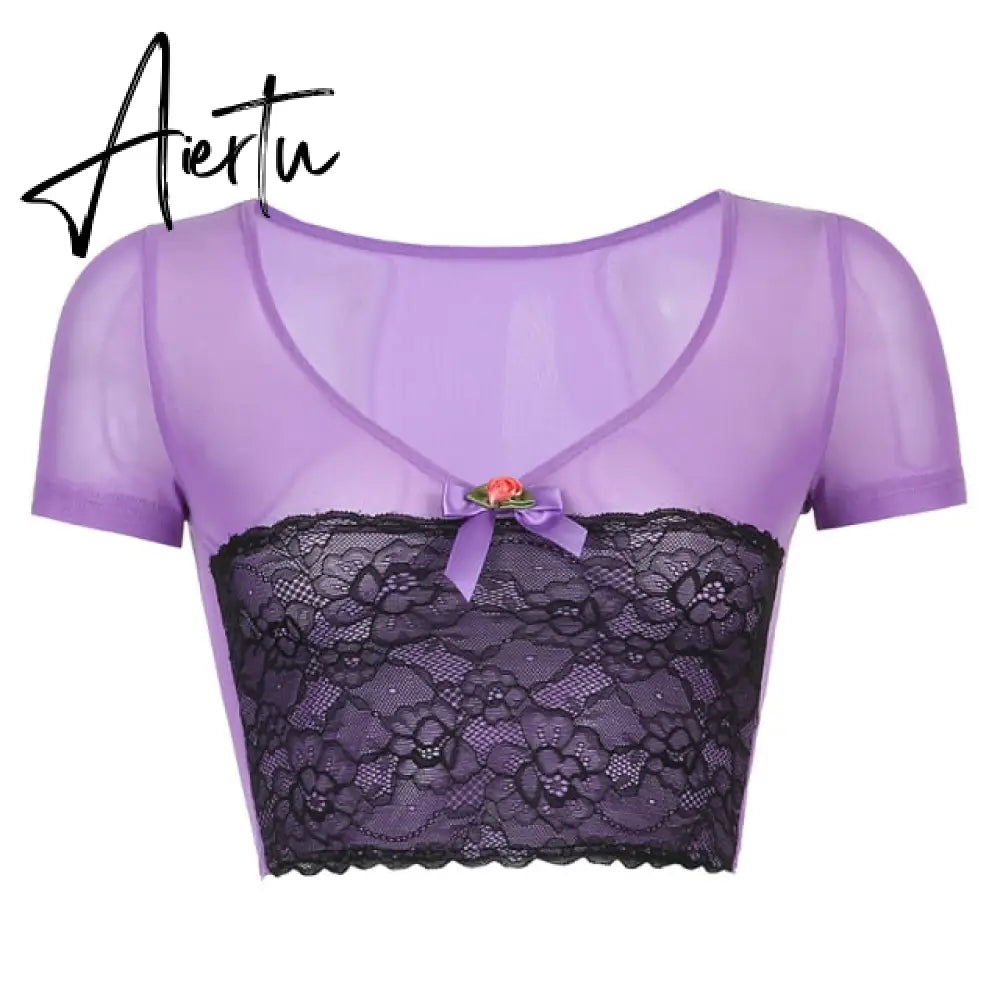 Aiertu Angel Printed Short Sleeve Crop Top T Shirt Women Summer Clothes Cute Print T-shirt Ladie Streetwear Tee Shirt Aiertu