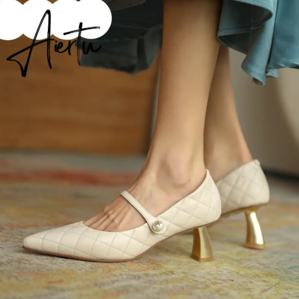 Aiertu Ankle Boots For Women Square Toe Fashion Shoes Warm Winter Short Boots Zipper Square Heels Comfortable Lady Shoes Aiertu