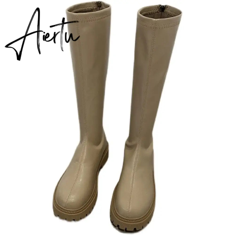 Aiertu Ankle Chelsea Boots New Winter Mid Heels Platform Women Botas Snow Warm Designer Motorcycle Boots Gladiator Oxford Zapatos Aiertu