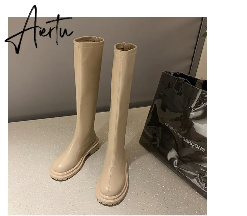 Aiertu Ankle Chelsea Boots New Winter Mid Heels Platform Women Botas Snow Warm Designer Motorcycle Boots Gladiator Oxford Zapatos Aiertu