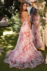 Aiertu Appliques Prom Dresses A-line Organza Spaghetti Strap Sleeveless Chapel Train Zip Cocktail Party 2024 Aiertu