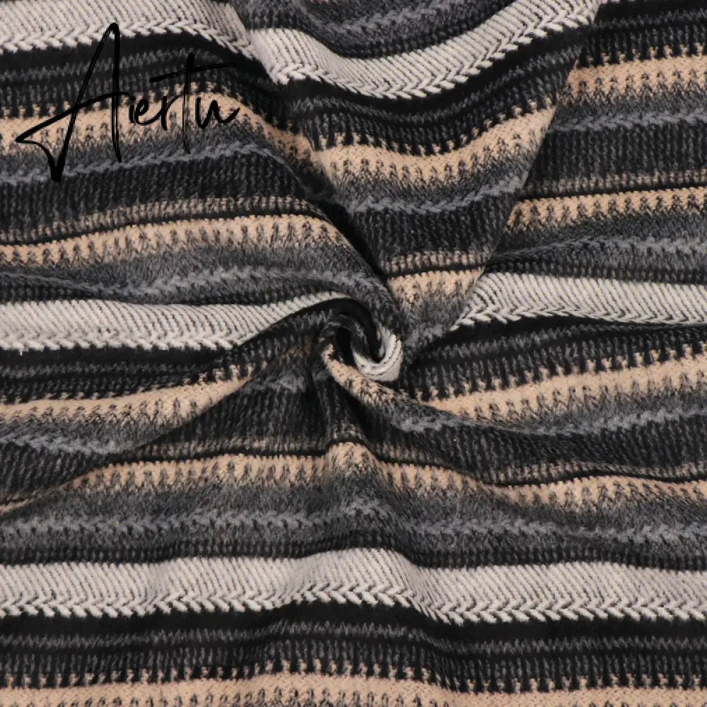 Aiertu  Autumn Pullover Women Vintage Striped Oversize Sweater Long Sleeve Knitted Tops Hip Hop  Streetwear Pullover Female Aiertu