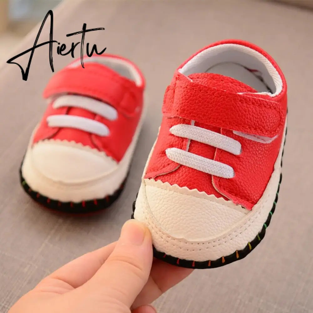 Aiertu Baby Boys Girls First Walkers Spring Autumn New Small Frog Sewing Bag Toddler Shoes Rubber Sole Baby Shoes Aiertu