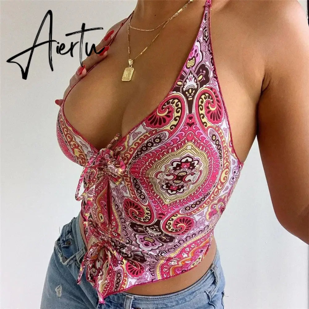 Aiertu Baby Tee Bustier sleeveless Clothes For YK2 Corset Sexy Tank Crop Top Women Cyber Accessories Summer Body Blouse Aesthetic Aiertu