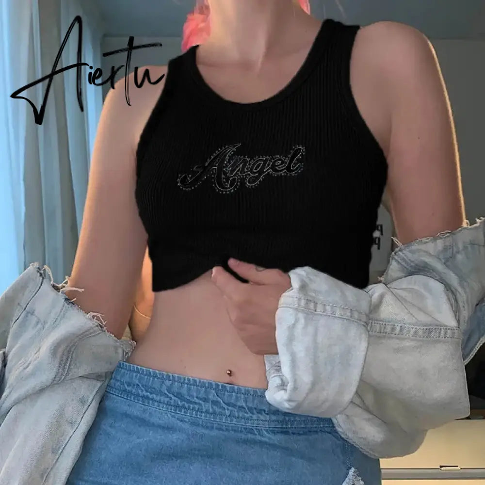 Aiertu Baby Tee Bustier sleeveless Clothes For YK2 Corset Sexy Tank Crop Top Women Cyber Accessories Summer Body Blouse Aesthetic Aiertu
