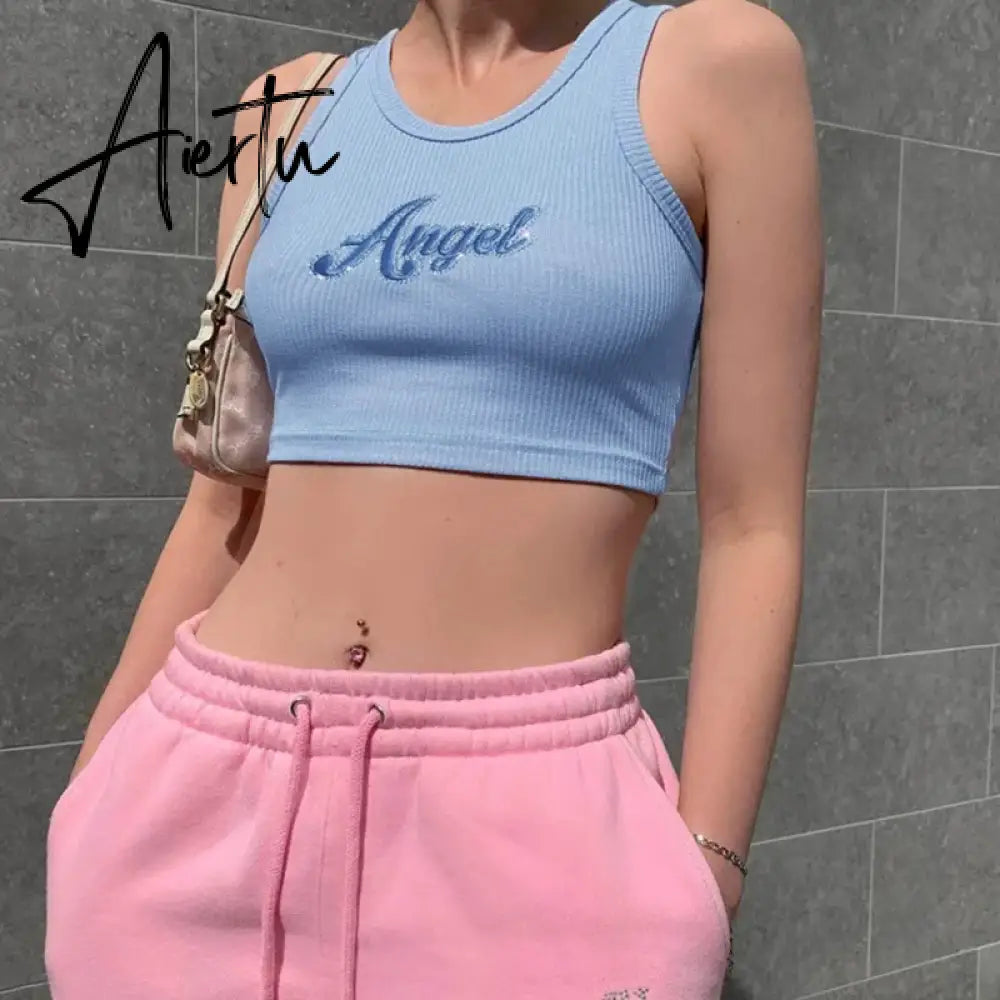 Aiertu Baby Tee Bustier sleeveless Clothes For YK2 Corset Sexy Tank Crop Top Women Cyber Accessories Summer Body Blouse Aesthetic Aiertu