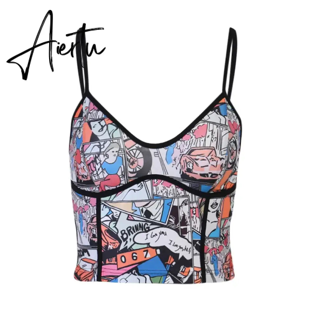 Aiertu Baby Tee Bustier sleeveless Clothes For YK2 Corset Sexy Tank Crop Top Women Cyber Accessories Summer Body Blouse Aesthetic Aiertu