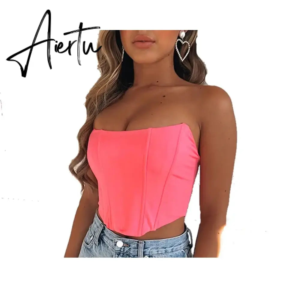 Aiertu Baby Tee Bustier sleeveless Clothes For YK2 Corset Sexy Tank Crop Top Women Cyber Accessories Summer Body Blouse Aesthetic Aiertu