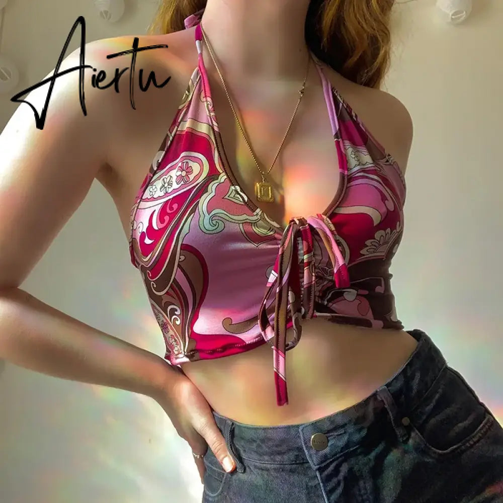 Aiertu Baby Tee Bustier sleeveless Clothes For YK2 Corset Sexy Tank Crop Top Women Cyber Accessories Summer Body Blouse Aesthetic Aiertu