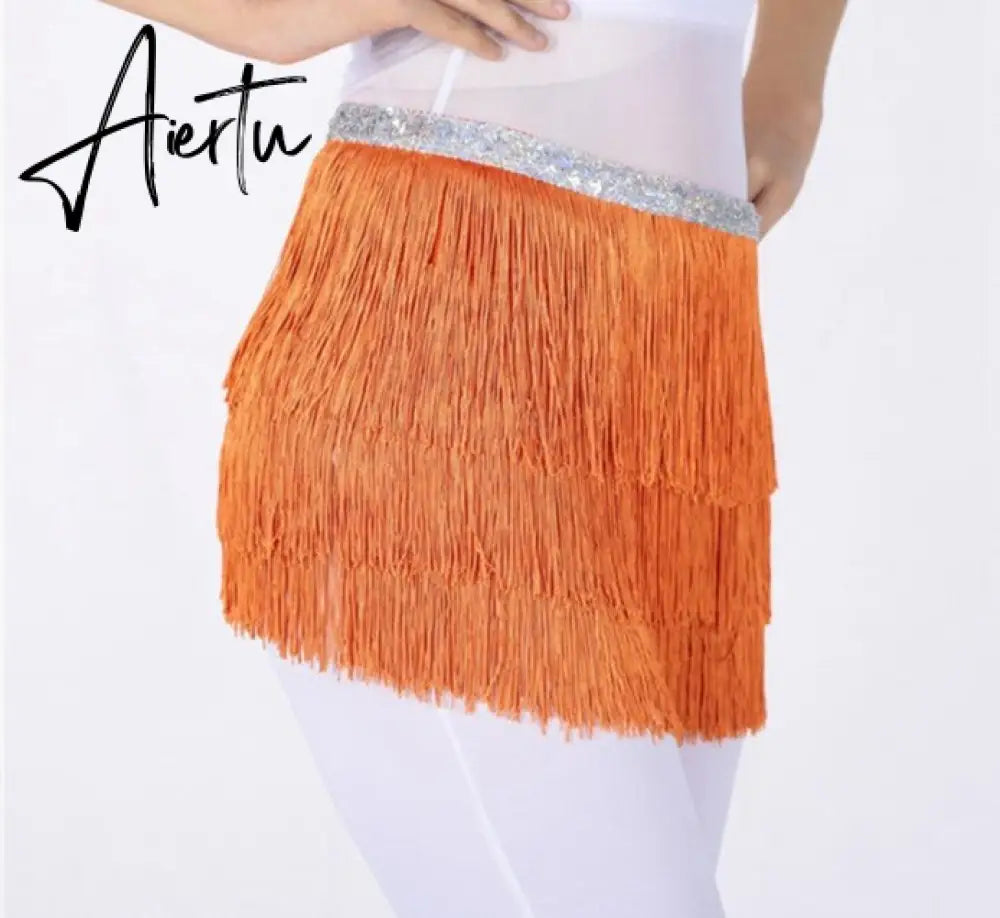 Aiertu Belly Dance Hip Scarf Skirt for Women Tassel Fringes Costume Belt Tribal Fringe Wrap Belt Mini Skirts Aiertu