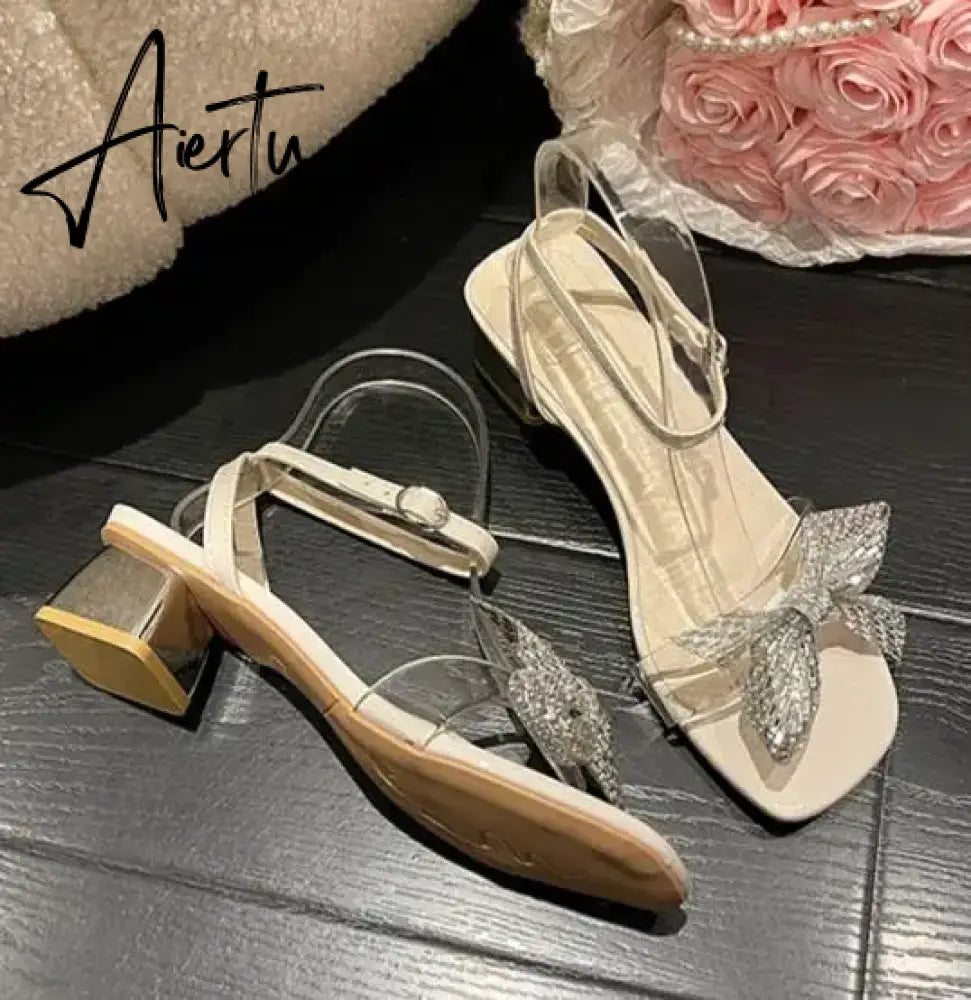 Aiertu Black Platform Sandals Female Shoe Summer Lace Denim Women's High Heels Med Espadrilles Girls Laces Fashion Gladiator Beige Aiertu