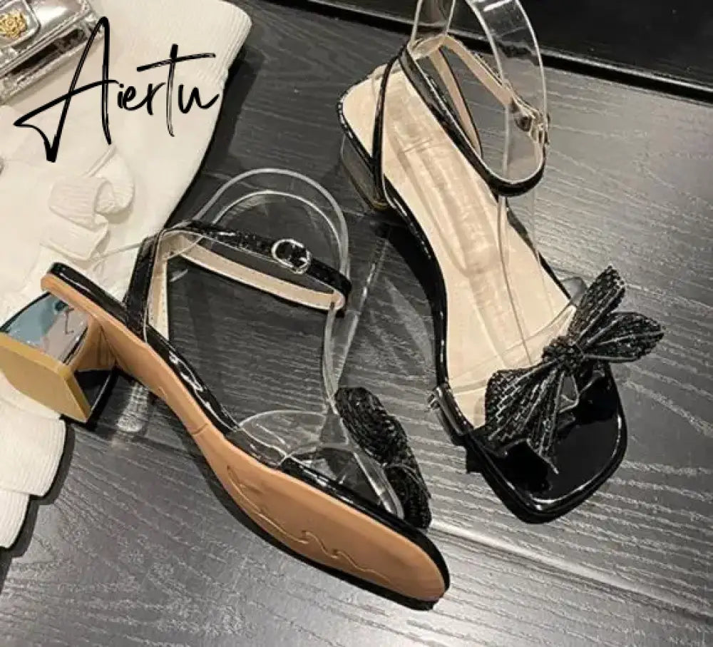 Aiertu Black Platform Sandals Female Shoe Summer Lace Denim Women's High Heels Med Espadrilles Girls Laces Fashion Gladiator Beige Aiertu